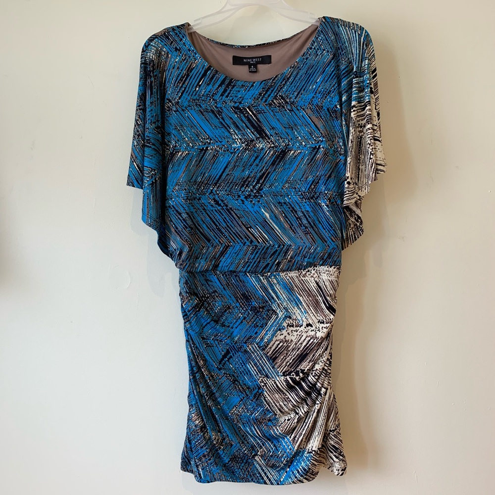 Nine West Slinky Batwing Sleeve Ruched Bootie Cutie Dress